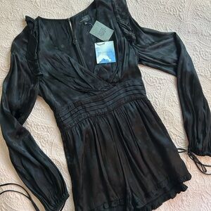 New with Tags MAJORELLE Enrica Romper in Black Dot